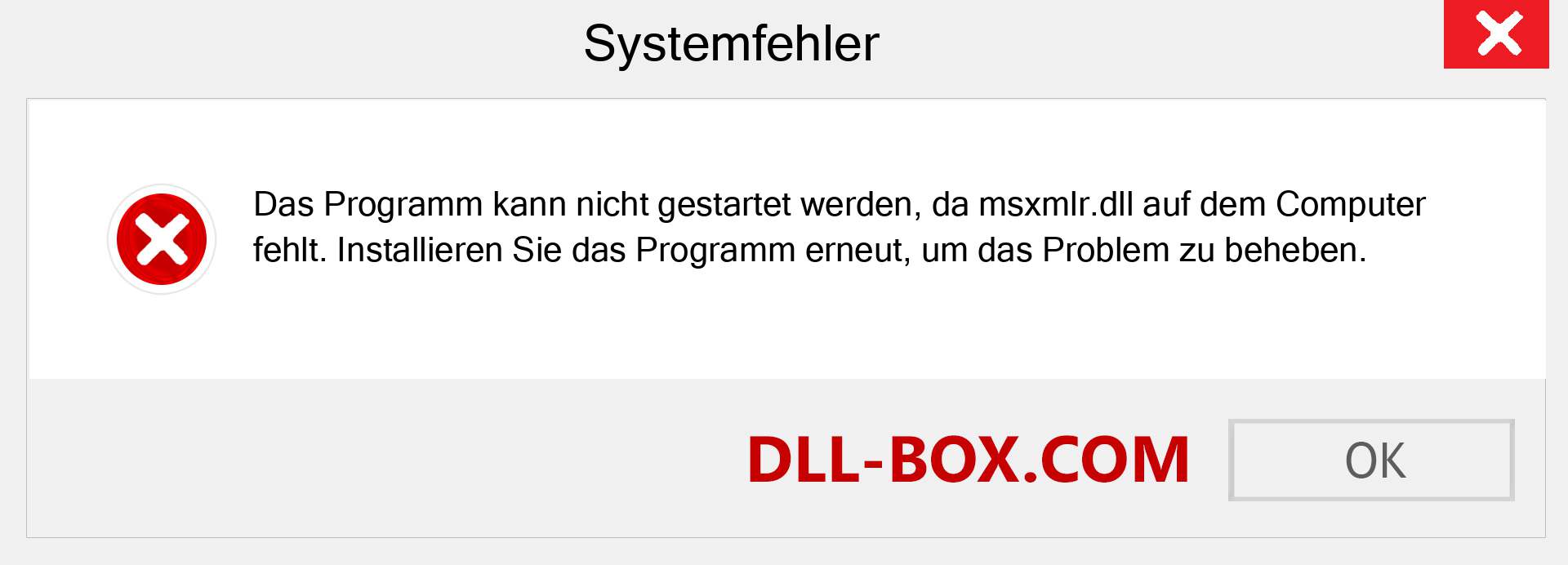 msxmlr.dll-Datei fehlt?. Download für Windows 7, 8, 10 - Fix msxmlr dll Missing Error unter Windows, Fotos, Bildern