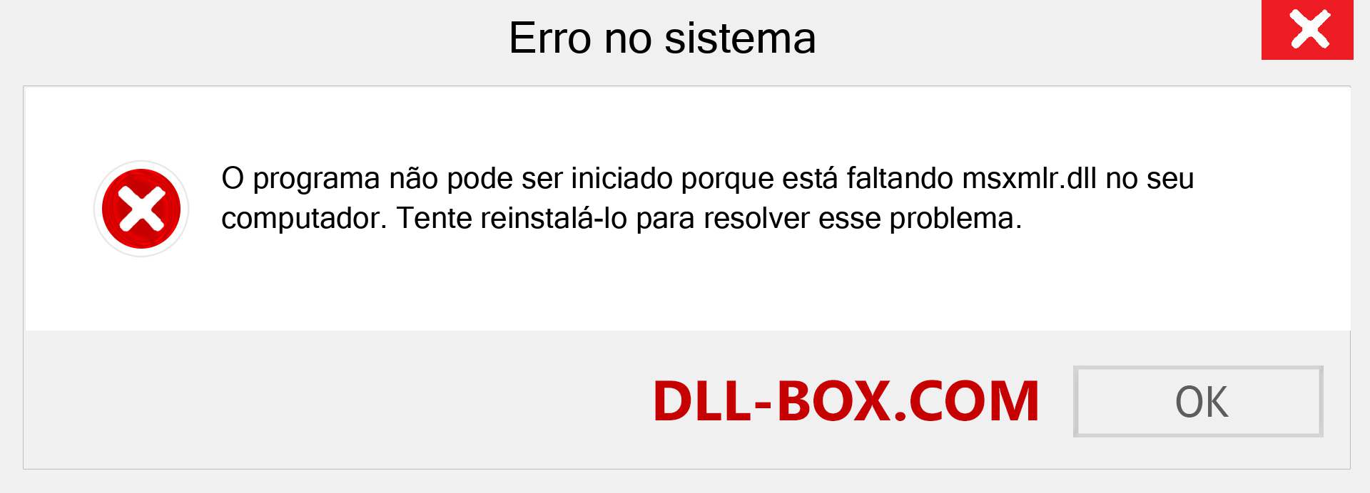 Arquivo msxmlr.dll ausente ?. Download para Windows 7, 8, 10 - Correção de erro ausente msxmlr dll no Windows, fotos, imagens